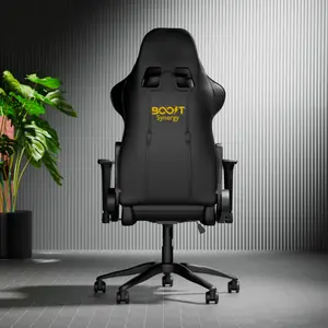 Boost Synergy Gaming Chair – Ergonomic High-Back Design, Adjustable Armrests, Reclining Backrest, Lumbar & Head Support