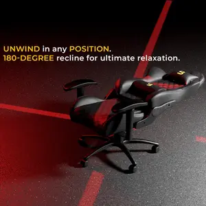 Boost Synergy Gaming Chair – Ergonomic High-Back Design, Adjustable Armrests, Reclining Backrest, Lumbar & Head Support