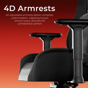 Boost Throne Ergonomic Gaming Chair – 4D Adjustable Armrests, Frog Mechanism, Premium Leather, 90°–170° Recline