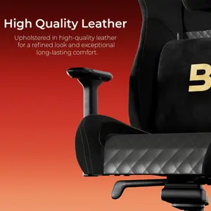 Boost Throne Ergonomic Gaming Chair – 4D Adjustable Armrests, Frog Mechanism, Premium Leather, 90°–170° Recline