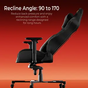 Boost Throne Ergonomic Gaming Chair – 4D Adjustable Armrests, Frog Mechanism, Premium Leather, 90°–170° Recline