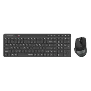 A4Tech Fstyler FB2800C Air2 Wireless Keyboard & Mouse Combo – Bluetooth + 2.4GHz, QuietKey, Air Mouse – Black / White