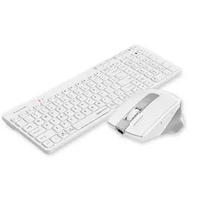 A4Tech Fstyler FB2800C Air2 Wireless Keyboard & Mouse Combo – Bluetooth + 2.4GHz, QuietKey, Air Mouse – Black / White