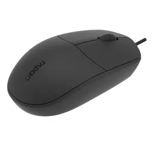 Rapoo N100 Wired Optical Mouse – 1600 DPI, Ambidextrous Design, USB Plug & Play