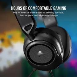 Corsair HS35 v2 Multiplatform Wired Gaming Headset – Flexible Omni-Directional Microphone – Universal 3.5mm Connection – PC, Mac, PS5, PS4, Xbox, Nintendo Switch, Mobile – Carbon