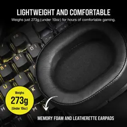 Corsair HS55 Stereo Gaming Headset (Leatherette Memory Foam Ear Pads, Lightweight, Omni-Directional Microphone, PC, Mac, PS5/PS4, Xbox Series X | S, Nintendo Switch, Mobile Compatibility) White