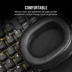 Corsair HS55 Stereo Gaming Headset (Leatherette Memory Foam Ear Pads, Lightweight, Omni-Directional Microphone, PC, Mac, PS5/PS4, Xbox Series X | S, Nintendo Switch, Mobile Compatibility) White