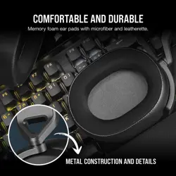 CORSAIR HS55 SURROUND Lightweight Multiplatform Wired Gaming Headset – Dolby 7.1 Surround Sound – iCUE Compatible – PC, Mac, PS5, PS4, Xbox, Nintendo Switch, Mobile – Carbon