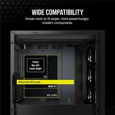 Corsair iCUE 5000X RGB Tempered Glass Mid-Tower ATX Gaming PC Smart Case — Black