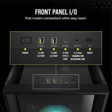 Corsair iCUE 5000X RGB Tempered Glass Mid-Tower ATX Gaming PC Smart Case — Black