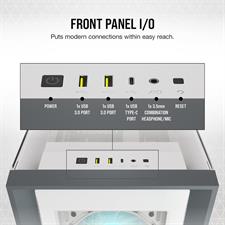 Corsair iCUE 5000X RGB Tempered Glass Mid-Tower ATX PC Smart Case — White