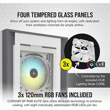 Corsair iCUE 5000X RGB Tempered Glass Mid-Tower ATX PC Smart Case — White