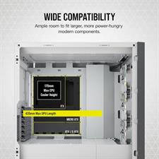 Corsair iCUE 5000X RGB Tempered Glass Mid-Tower ATX PC Smart Case — White