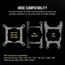 Corsair iCUE H100i ELITE CAPELLIX Liquid CPU Cooler (Black) | 240mm AIO, ML120 RGB Fans, Commander CORE Included