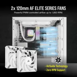 Corsair iCUE H100i RGB Elite WHITE 240mm Liquid CPU Cooler | AF ELITE Fans, iCUE Software Control, All-White AIO