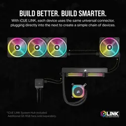 Corsair iCUE LINK H100i RGB Liquid CPU Cooler (Black) | 240mm AIO, QX120 RGB Fans, iCUE LINK Hub Included