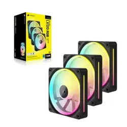 Corsair iCUE LINK LX120 RGB 120mm PWM Case Fans - Starter Kit (3-Pack, Black) | Magnetic Dome, iCUE LINK Hub Included