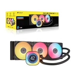 Corsair iCUE LINK TITAN 360 RX LCD Liquid CPU Cooler (Black) | 360mm Radiator, Elite Performance, iCUE LINK Hub Included