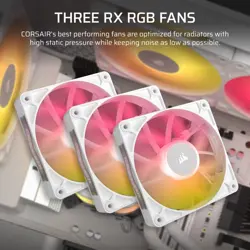 Corsair iCUE LINK TITAN 360 RX RGB Liquid CPU Cooler - White | 360mm AIO, Elite Performance, iCUE LINK Hub Included