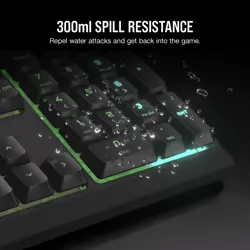 Corsair K55 CORE RGB Membrane Wired Gaming Keyboard – Quiet, Responsive Switches – Spill Resistance – Ten-Zone RGB – Media Keys – iCUE Compatible – QWERTY NA – PC, Mac – Black