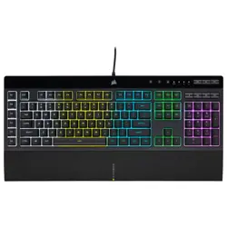 Corsair K55 RGB PRO Membrane Wired Gaming Keyboard – IP42 Dust and Spill-Resistant – 6 Macro Keys with Elgato Integration – iCUE Compatible – QWERTY NA – PC, Mac, Xbox – Black