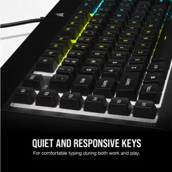 Corsair K55 RGB PRO Membrane Wired Gaming Keyboard – IP42 Dust and Spill-Resistant – 6 Macro Keys with Elgato Integration – iCUE Compatible – QWERTY NA – PC, Mac, Xbox – Black