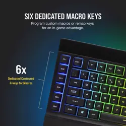 CORSAIR K57 RGB Wireless Gaming Keyboard - SLIPSTREAM Wireless, Bluetooth, Per-Key RGB, 6 Macro Keys