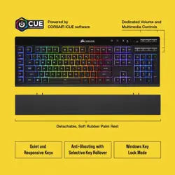 CORSAIR K57 RGB Wireless Gaming Keyboard - SLIPSTREAM Wireless, Bluetooth, Per-Key RGB, 6 Macro Keys