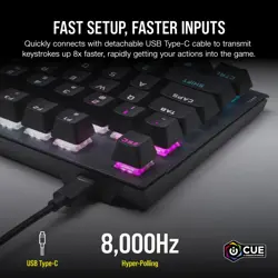 Corsair K60 PRO TKL RGB Tenkeyless Optical-Mechanical Gaming Keyboard — CORSAIR OPX Switch