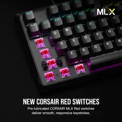 CORSAIR K70 CORE RGB Mechanical Gaming Keyboard - Pre-lubricated Corsair MLX Red Linear Keyswitches - Sound Dampening - Media Control Dial - iCUE Compatible - QWERTY NA Layout - Black