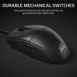 Corsair M55 Gaming Mouse, 2.0 oz (55 g), Lightweight, Wired Connection, iCUE Customizable, Up to 16000DPI Symmetric Design, Black