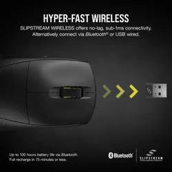Corsair M75 AIR Wireless Ultra Lightweight Gaming Mouse – 2.4GHz & Bluetooth – 26,000 DPI – Up to 100hrs Battery – iCUE Compatible – Black