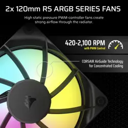 Corsair NAUTILUS 240 RS ARGB Liquid CPU Cooler - Black | 240mm AIO, Low-Noise, Direct Motherboard Control