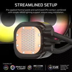 Corsair NAUTILUS 240 RS ARGB Liquid CPU Cooler - Black | 240mm AIO, Low-Noise, Direct Motherboard Control