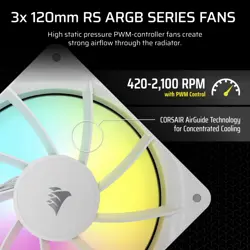 Corsair NAUTILUS 360 RS ARGB Liquid CPU Cooler - White | 360mm AIO, Low-Noise, Direct Motherboard Control