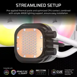 Corsair NAUTILUS 360 RS ARGB Liquid CPU Cooler - White | 360mm AIO, Low-Noise, Direct Motherboard Control