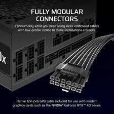 CORSAIR RM1000x Fully Modular Low-Noise ATX Power Supply – ATX 3.1 Compliant – PCIe 5.1 Support – Cybenetics Gold Efficiency – Native 12V-2x6 Connector – Black