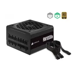 Corsair RMe Series™ RM1000e Fully Modular Low-Noise ATX Power Supply - Black, White