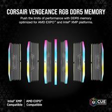 CORSAIR Vengeance RGB DDR5 RAM 96GB (2x48GB) 6800MHz CL34-42-42-110 1.4V Intel XMP 3.0 Desktop Computer Memory – Black