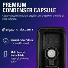 Corsair Elgato Wave 3 - Premium Studio Quality USB Condenser Microphone for Streaming, Podcast, Gaming and Home Office, Free Mixer Software, Sound Effect Plugins, Anti-Distortion, Plug ’n Play, for Mac, PC