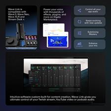Corsair Elgato Wave 3 - Premium Studio Quality USB Condenser Microphone for Streaming, Podcast, Gaming and Home Office, Free Mixer Software, Sound Effect Plugins, Anti-Distortion, Plug ’n Play, for Mac, PC