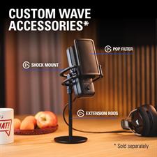 Corsair Elgato Wave 3 - Premium Studio Quality USB Condenser Microphone for Streaming, Podcast, Gaming and Home Office, Free Mixer Software, Sound Effect Plugins, Anti-Distortion, Plug ’n Play, for Mac, PC