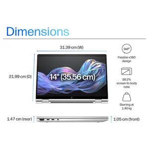 HP EliteBook X Flip G1i 14″ – Intel Core Ultra 7 | 32GB LPDDR5x | 1TB SSD | Touchscreen | Convertible 2-in-1 | Pen Support | Windows 11 Pro
