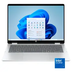 HP OmniBook 5 Flip 14 FP0023DX - Ultra 7 Processor, 16GB RAM, 512GB SSD, 14 inch 2K, X360 IPS Display with 300 Nits, IR Webcam, Backlit Keyboard - Glacier Silver finish
