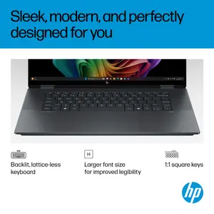 HP OmniBook X Flip 16 2-in-1 Next Gen AI Laptop with Intel Core Ultra 7 256V, 16GB LPDDR5X, 512GB SSD, 16" 2K Touch Display, Backlit Keyboard, Stylus Pen & Windows 11