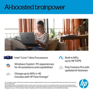 HP OmniBook X Flip 16 2-in-1 Next Gen AI Laptop with Intel Core Ultra 7 256V, 16GB LPDDR5X, 512GB SSD, 16" 2K Touch Display, Backlit Keyboard, Stylus Pen & Windows 11