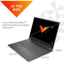 HP Victus 16 R0328TX Gaming Laptop, Intel i7 13700HX, 16GB RAM, 512GB SSD, RTX 4060 8GB VRAM Graphic Card, 16 inch FHD, 144hz Display, Backlit Keyboard, Mica Silver 