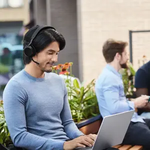 Jabra Evolve2 75 – Wireless Bluetooth Headset | Active Noise Cancellation | USB-C / USB-A Adapter | Black (Professional)