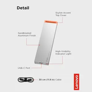 Lenovo PS8S Portable SSD 2TB – USB 3.2 Gen 2 USB-C External Solid State Drive