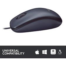 Logitech B100 Corded Mouse, Wired USB Mouse for Computers and Laptops, Right or Left Hand Use - Black